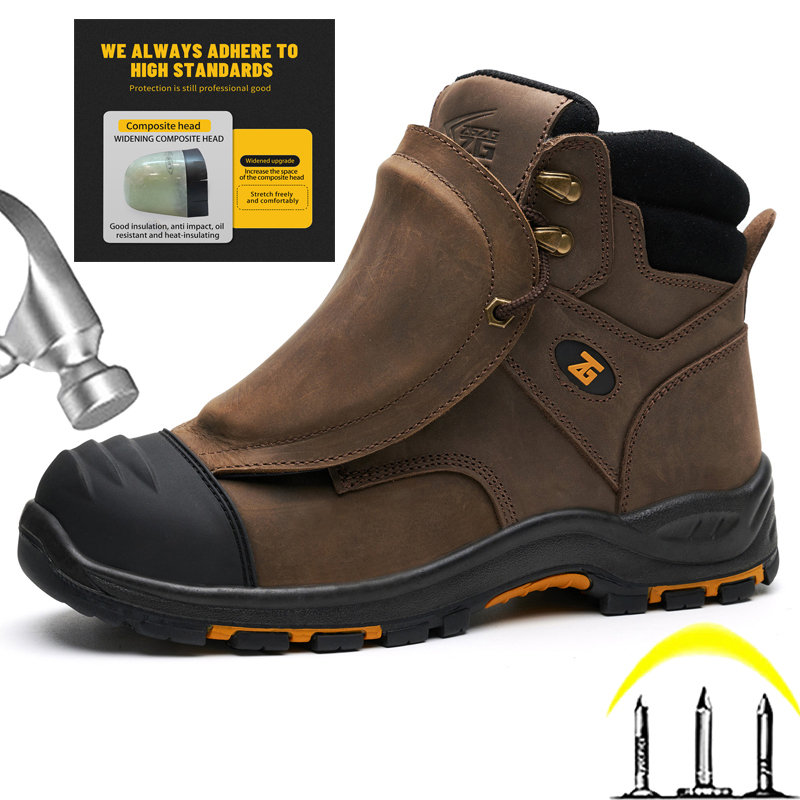 Leather Work Flats - Stivali da Lavoro in Vera Pelle