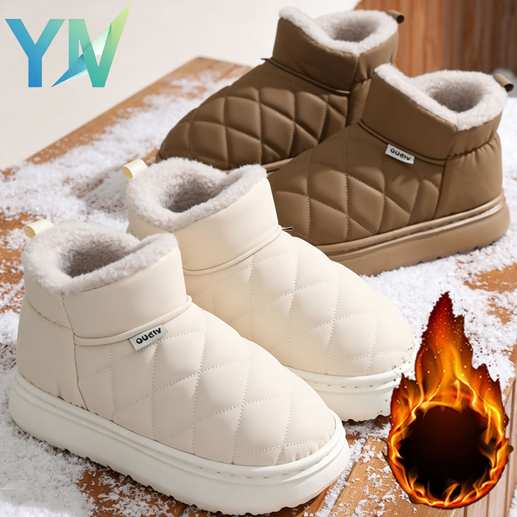Leather Work Flats - Pantofole Invernali Foderate in Pile Antiscivolo