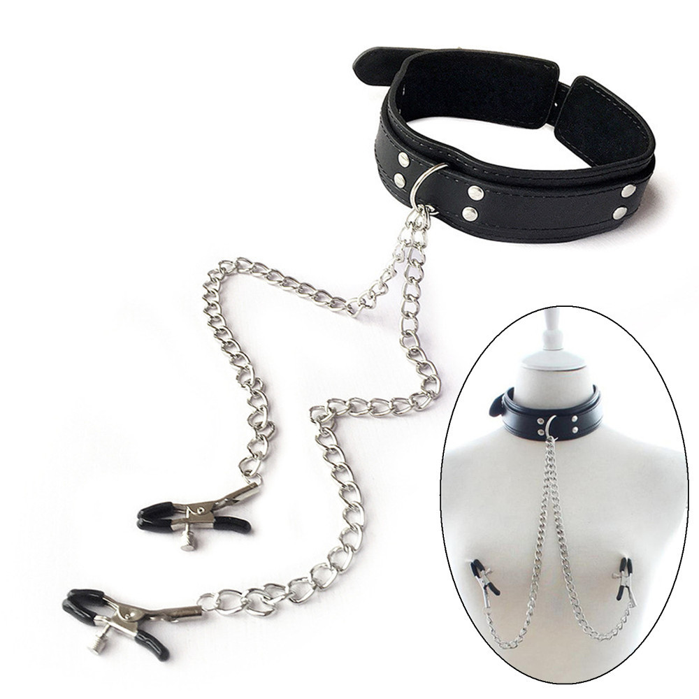 Leatherwork Clamp - Cool Punk Choker collare in pelle