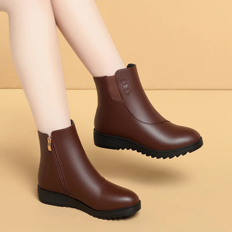 Leather Work Flats - Scarpe comode con plateau piatto da